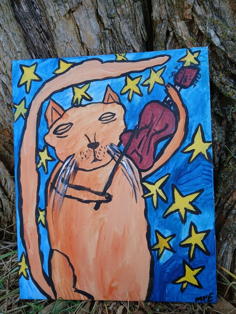 Cat Playing Fiddle Painting - Picture 5 of 8